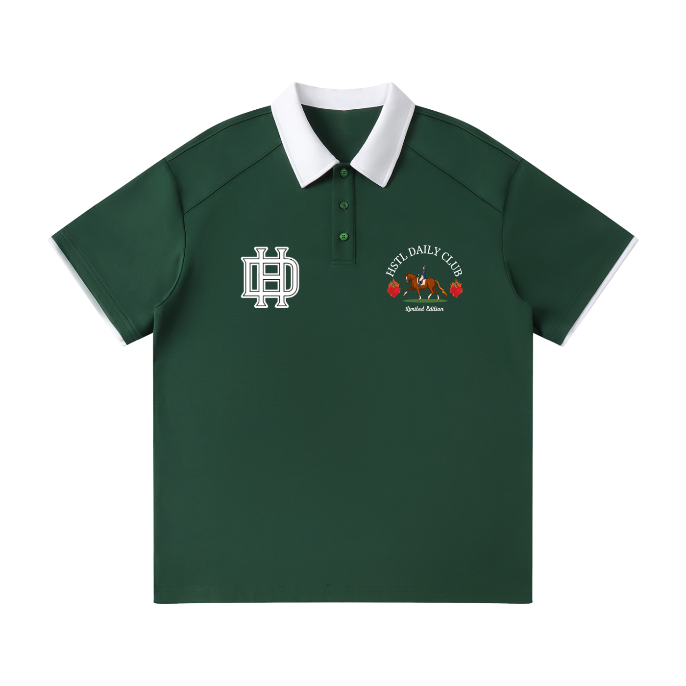 Contrast Collar Raglan Polo Shirt