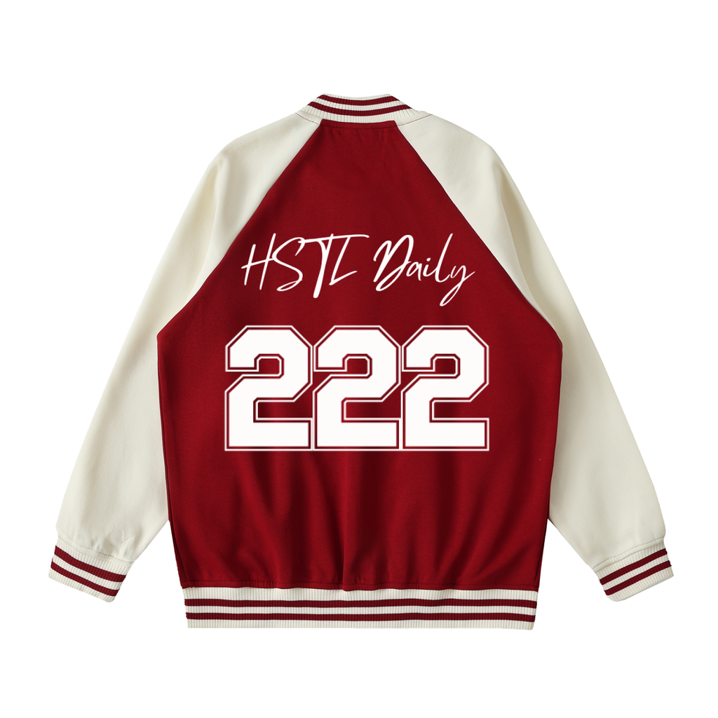 Two Tone Raglan Sleeve Varsity Jacket