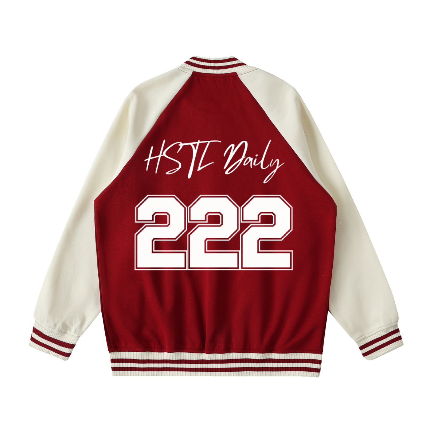 Two Tone Raglan Sleeve Varsity Jacket