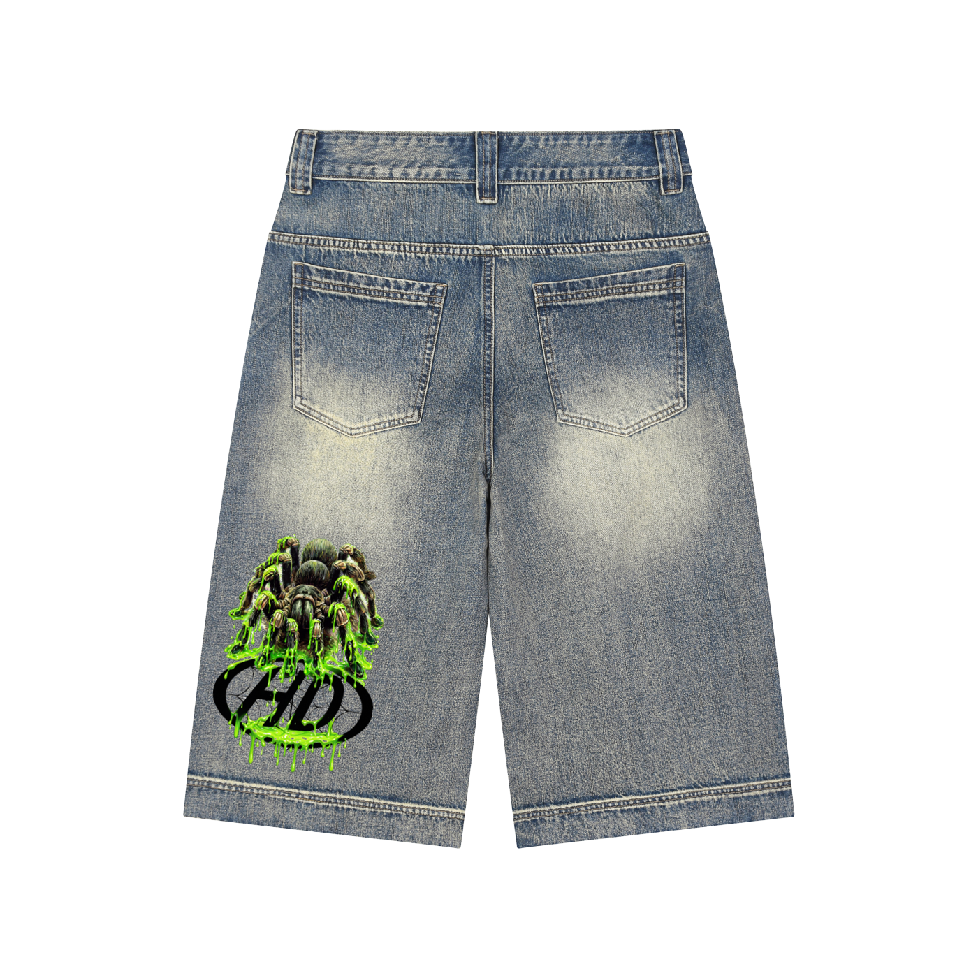 Vintage Wash Baggy Denim Shorts