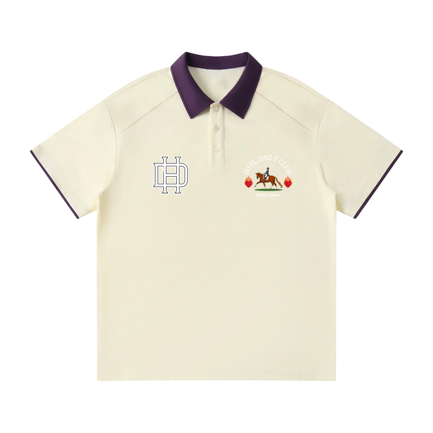Contrast Collar Raglan Polo Shirt