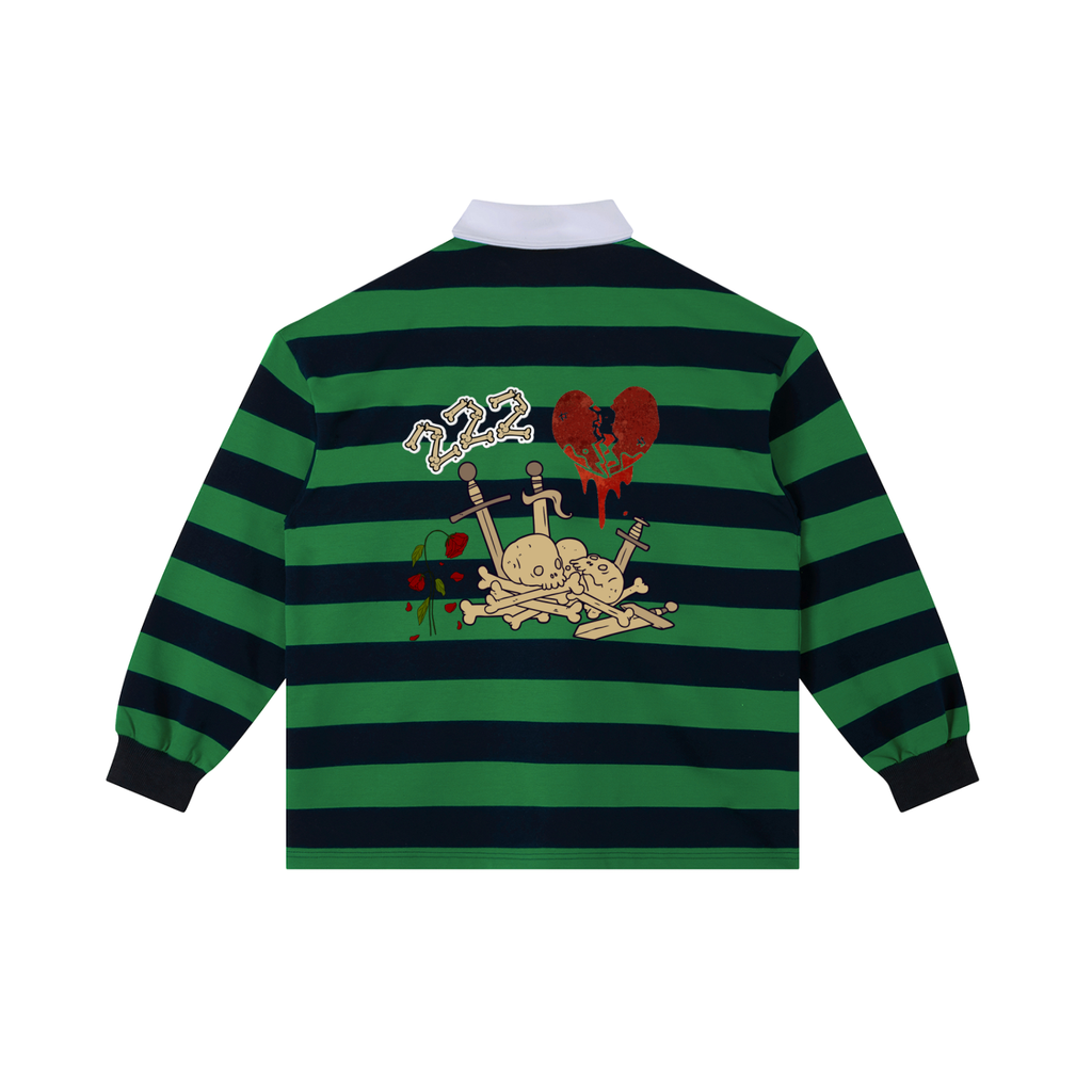 HSTL til I Die Color Block Stripe Polo Shirt