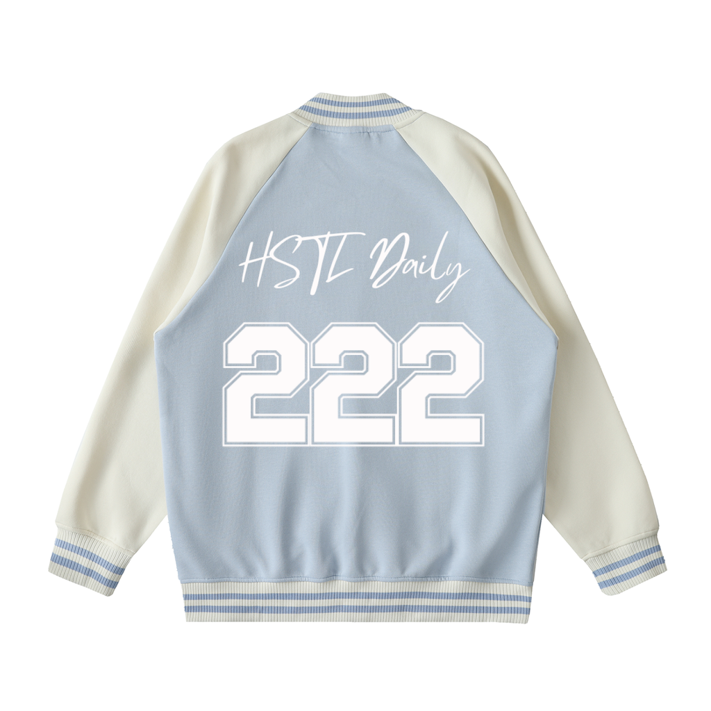 Two Tone Raglan Sleeve Varsity Jacket