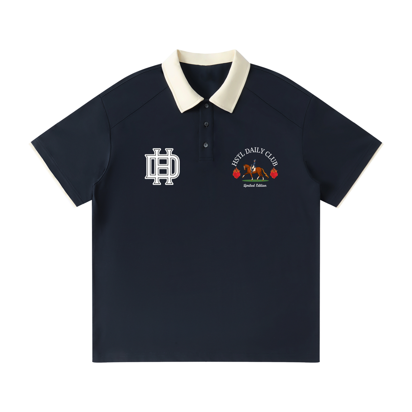 Contrast Collar Raglan Polo Shirt