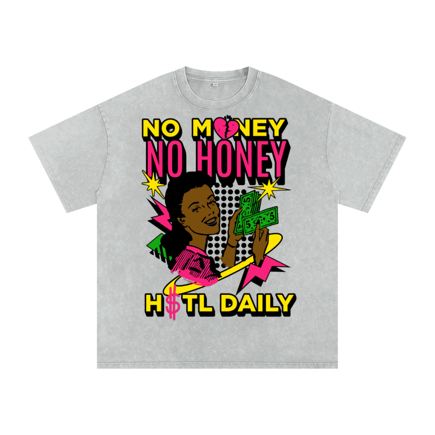 Snow Washed Oversized Cotton T-Shirt