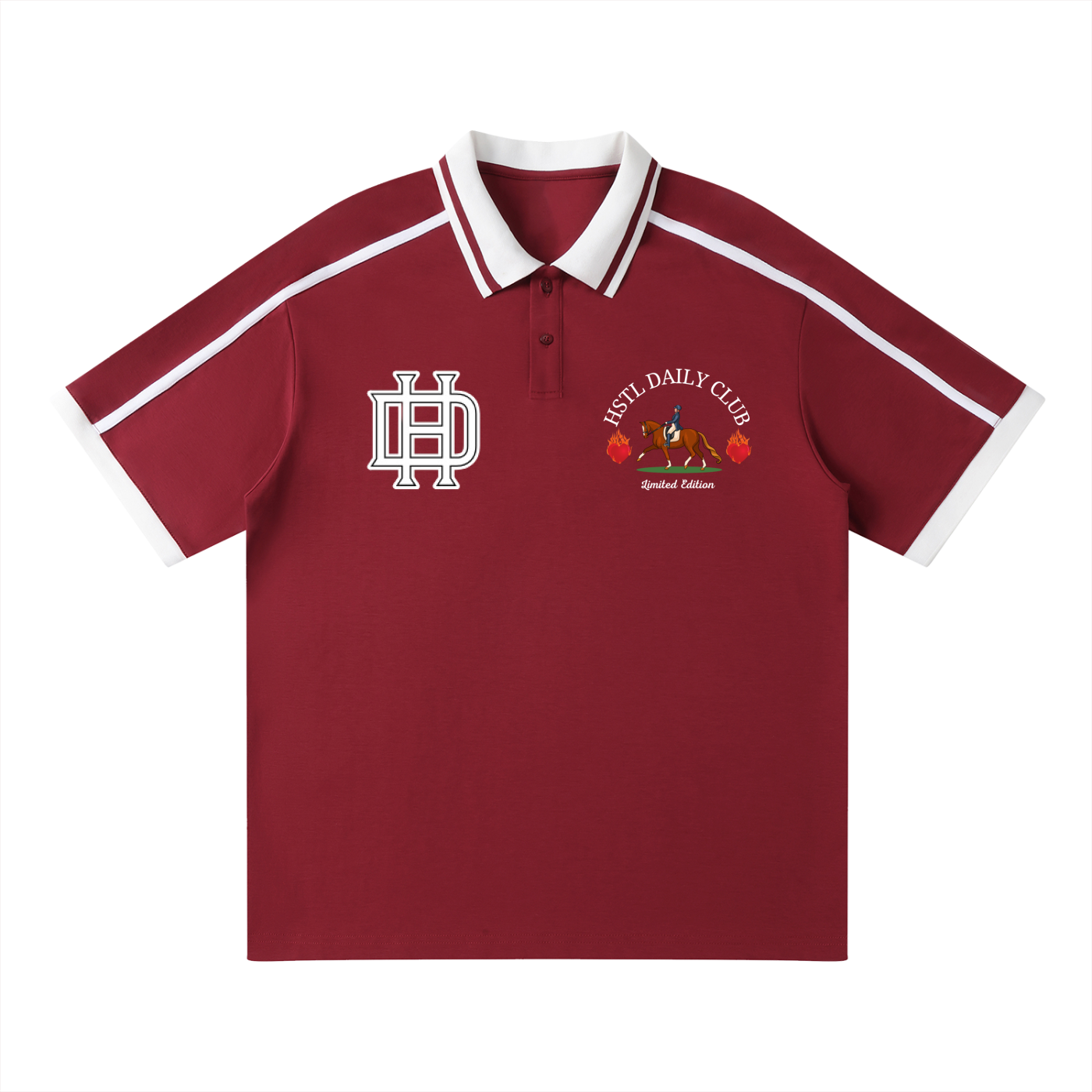 Unisex Contrast Piping Polo Shirt