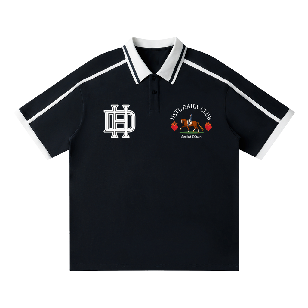Unisex Contrast Piping Polo Shirt