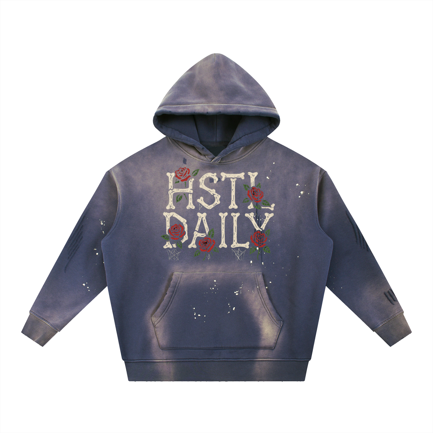 Vintage Washed Frayed Fleece Hoodie