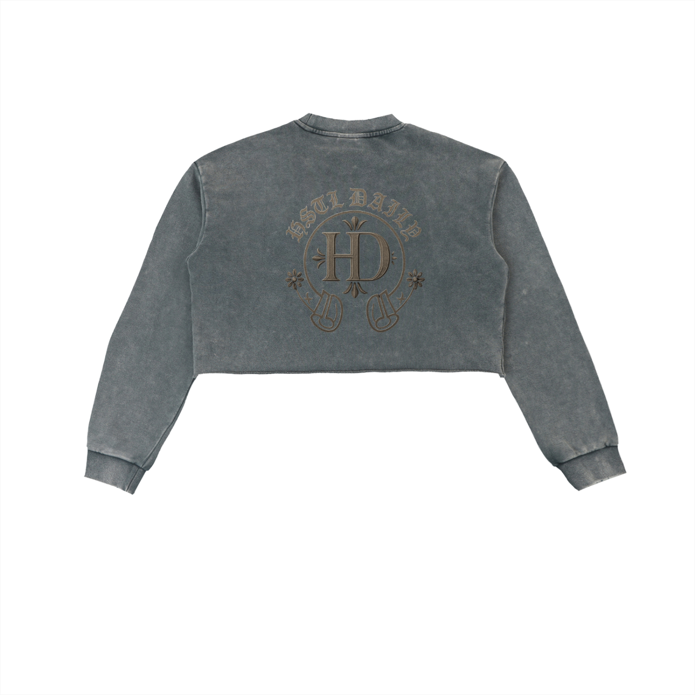 Women's Chrome HD Snow Washed Raw Edge Cropped Sweatshirt