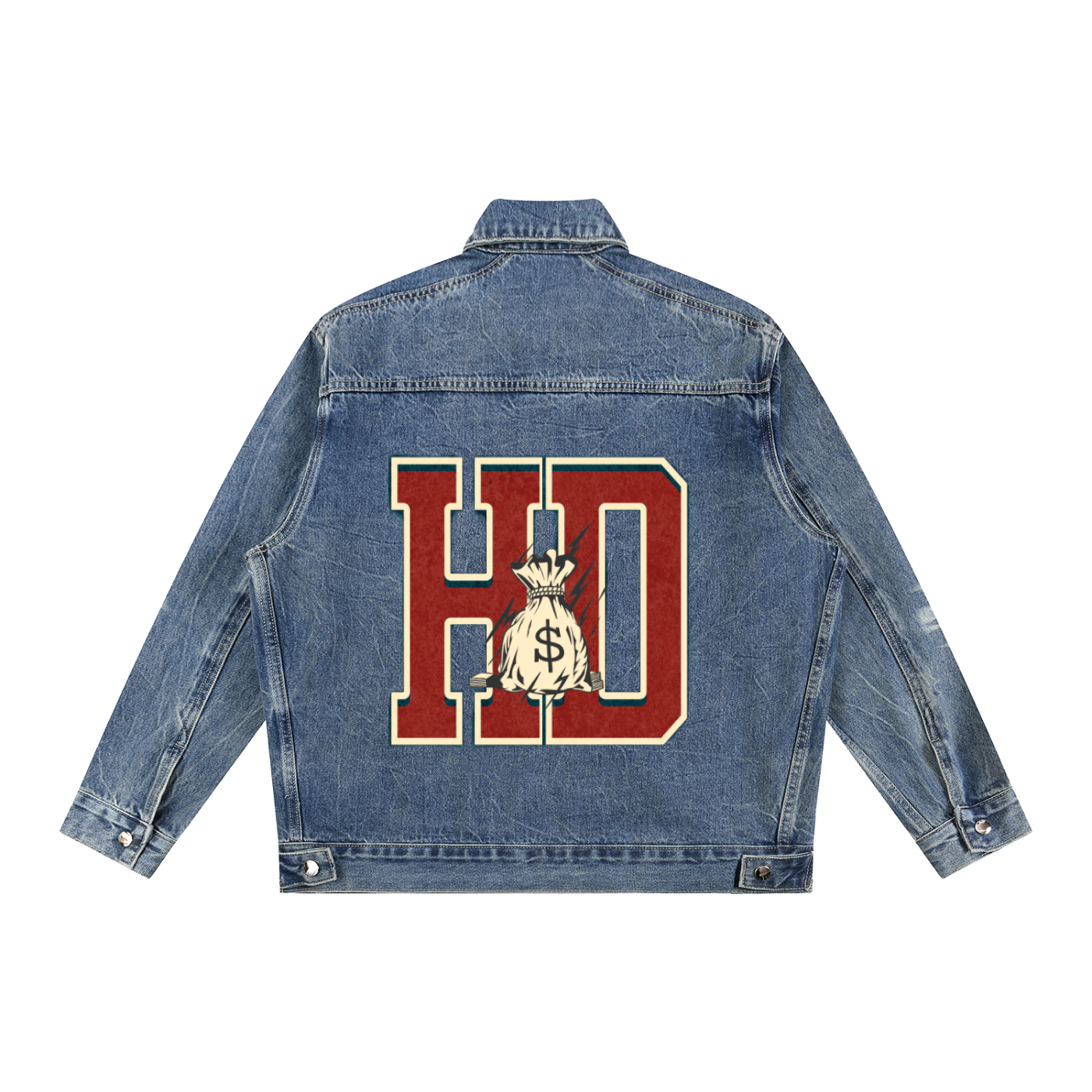 Vintage Wash Zip Up Denim Jacket