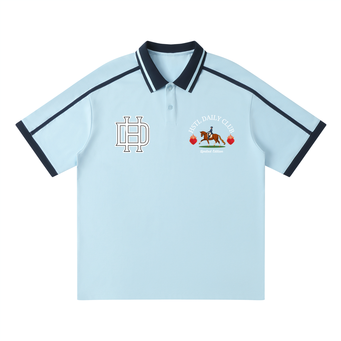 Unisex Contrast Piping Polo Shirt