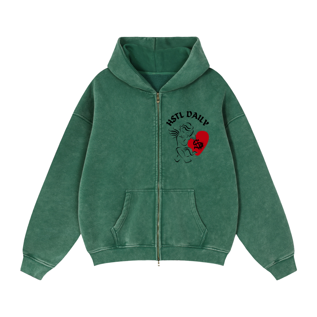 Zip-Through Boxy Fleece Hoodie