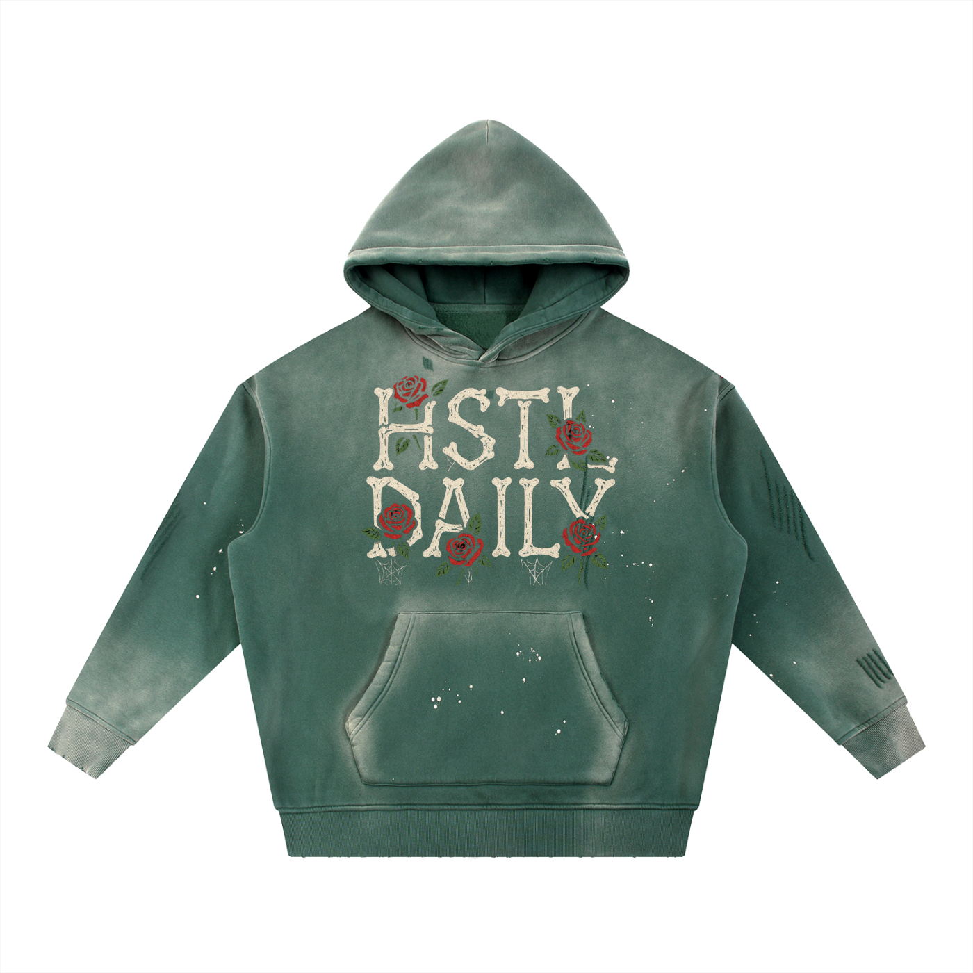 Vintage Washed Frayed Fleece Hoodie