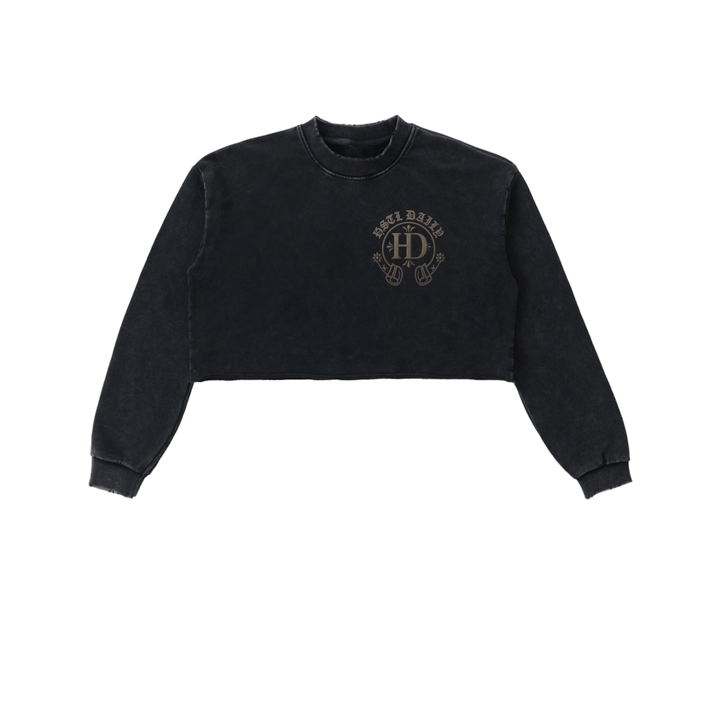 Women's Chrome HD Snow Washed Raw Edge Cropped Sweatshirt