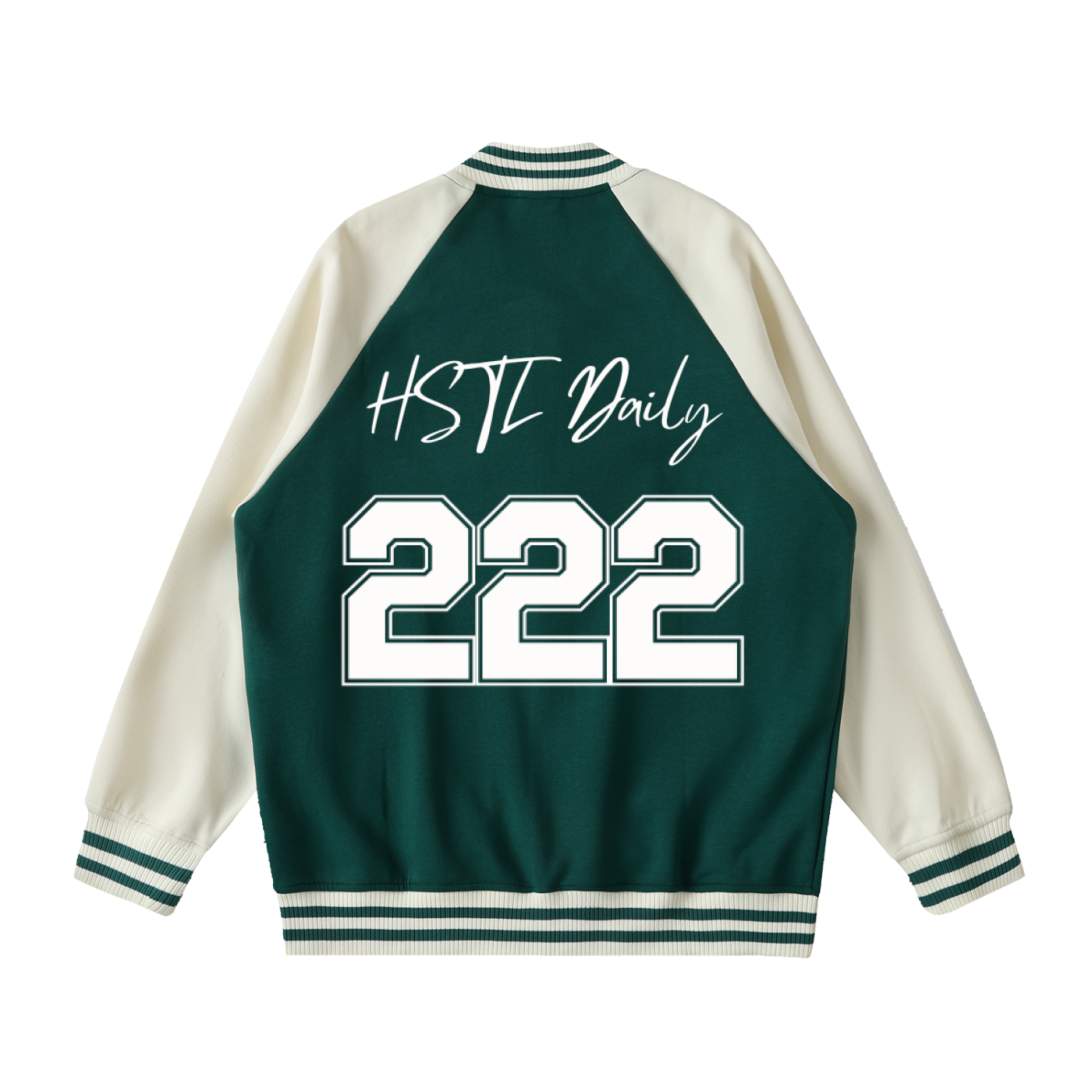 Two Tone Raglan Sleeve Varsity Jacket