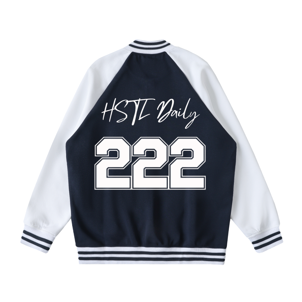 Two Tone Raglan Sleeve Varsity Jacket